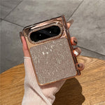 For Huawei Pura X Max Case Wave Glitter Shockproof PC Phone Protective Cover with Screen Protector