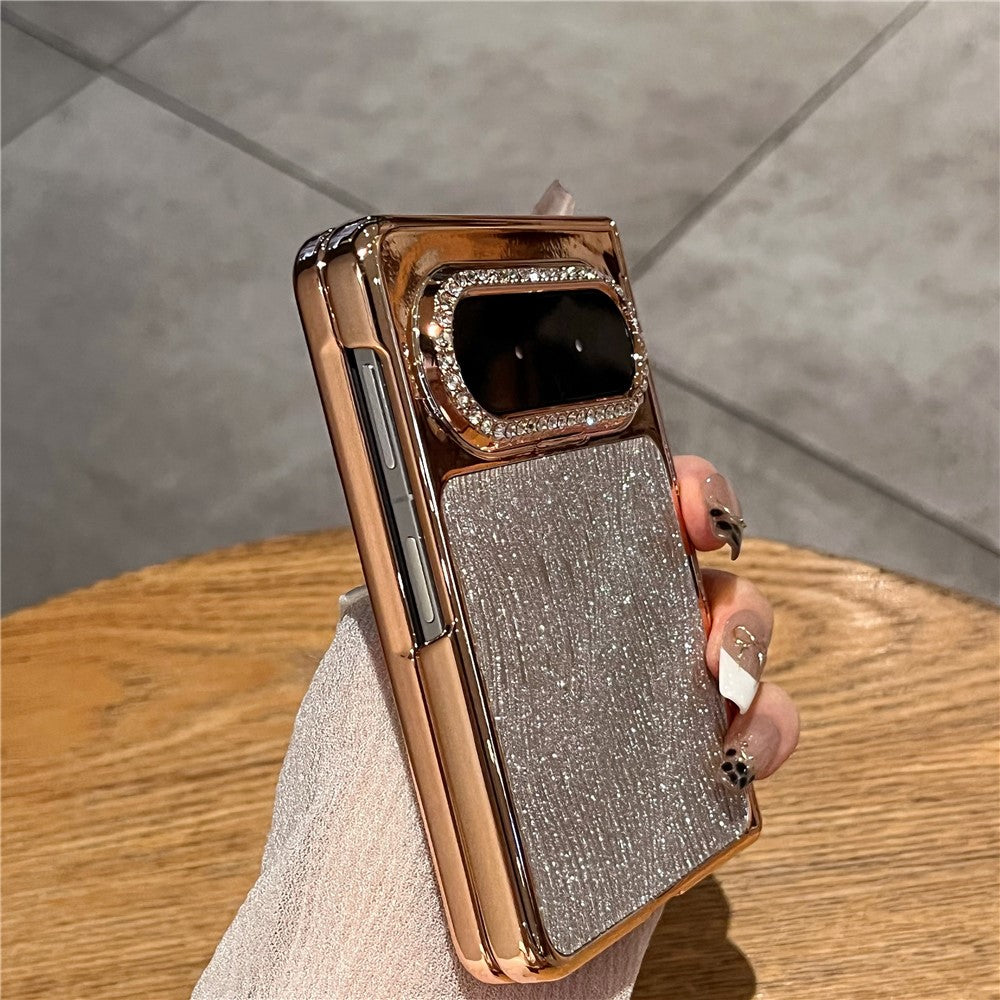 For Huawei Pura X Max Case Wave Glitter Shockproof PC Phone Protective Cover with Screen Protector