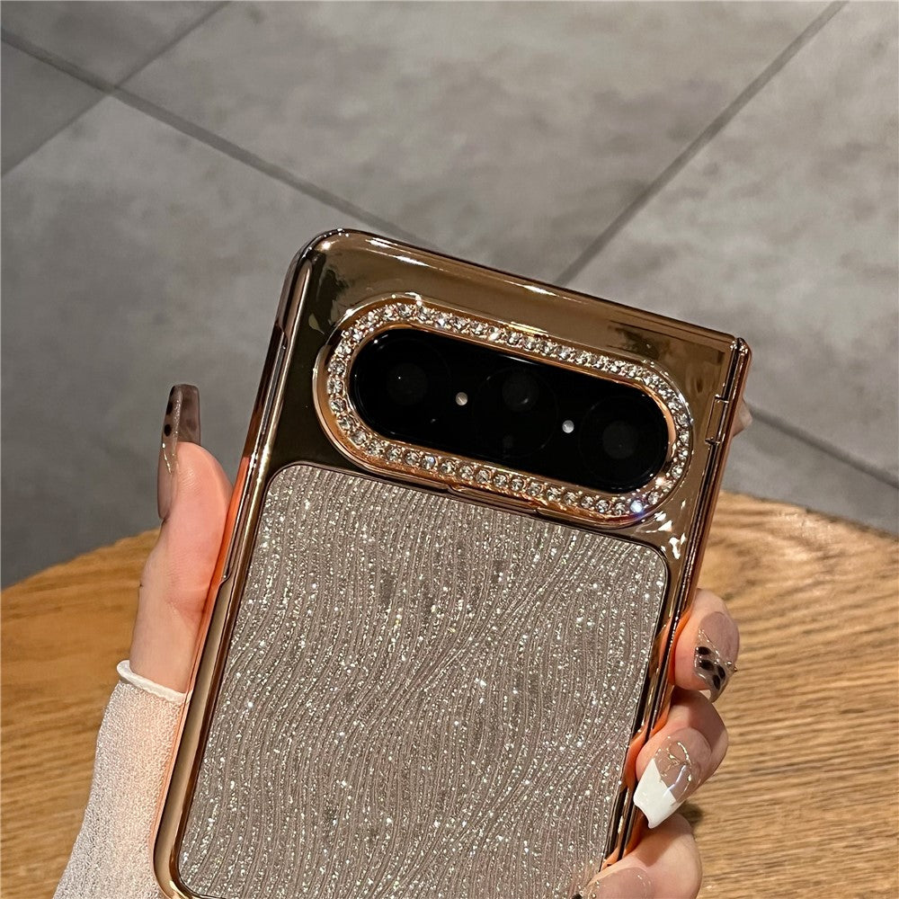 For Huawei Pura X Max Case Wave Glitter Shockproof PC Phone Protective Cover with Screen Protector