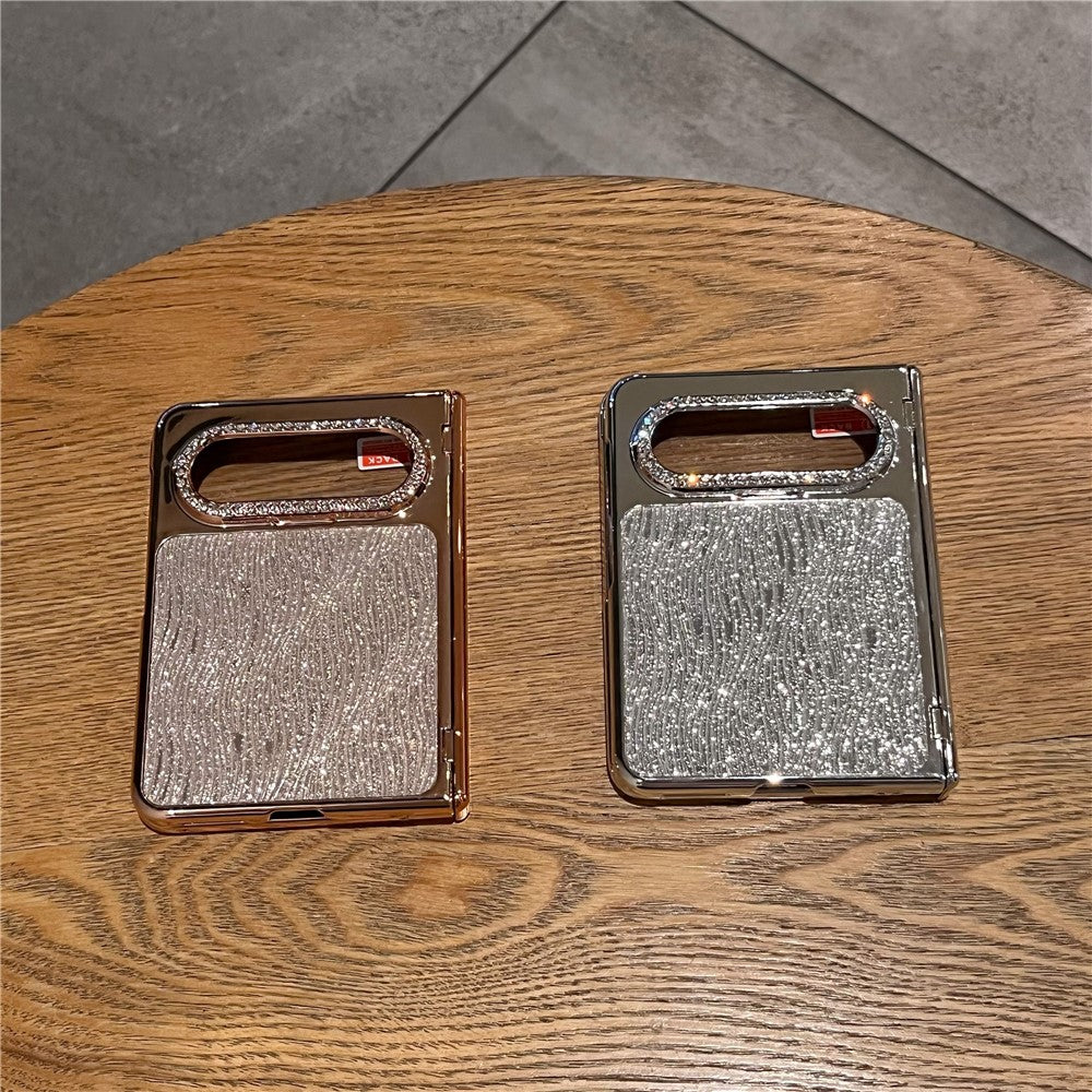 For Huawei Pura X Max Case Wave Glitter Shockproof PC Phone Protective Cover with Screen Protector