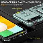 Armor Series til Samsung Galaxy A13 4G / 5G Slide Kamera Beskytter Kickstand Telefoncover PC + TPU Beskyttelsescover