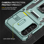 Armor Series til Samsung Galaxy A13 4G / 5G Slide Kamera Beskytter Kickstand Telefoncover PC + TPU Beskyttelsescover