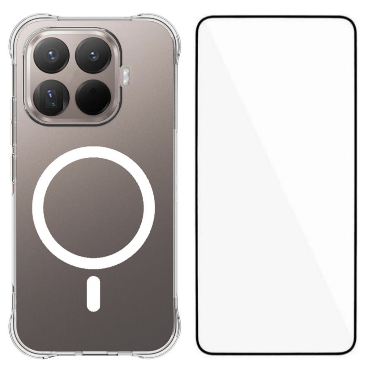 WANLONFENG för Xiaomi 17T Pro WL2-serien 2,0 mm magnetiskt skal genomskinligt TPU-mobilbakstycke med skärmfilm