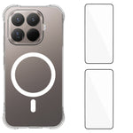 WANLONFENG for Xiaomi 17T Pro WL1 Series 2.0mm Magnetic Case Clear TPU Phone Back Cover with 2Pcs Screen Films