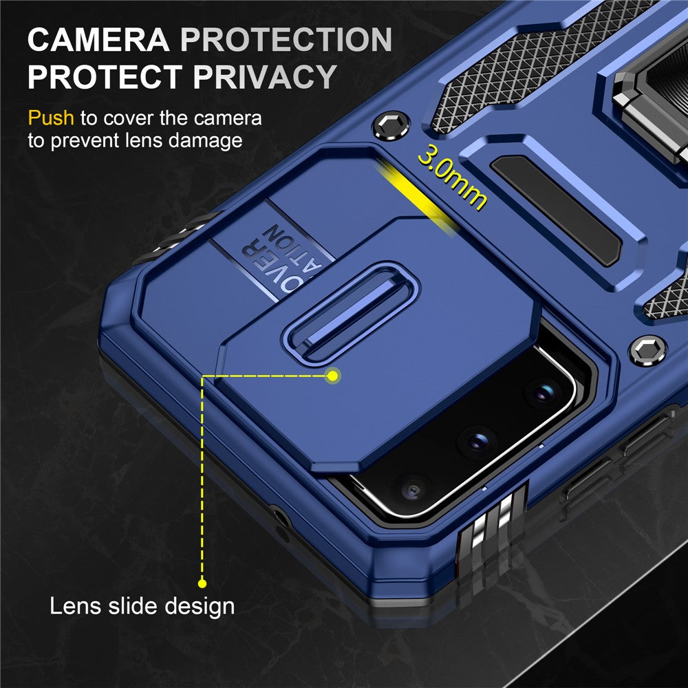 Armor Series for Samsung Galaxy S20 Plus 4G / 5G PC + TPU Anti-drop Phone Case Kickstand Back Cover with Slide Camera Protector