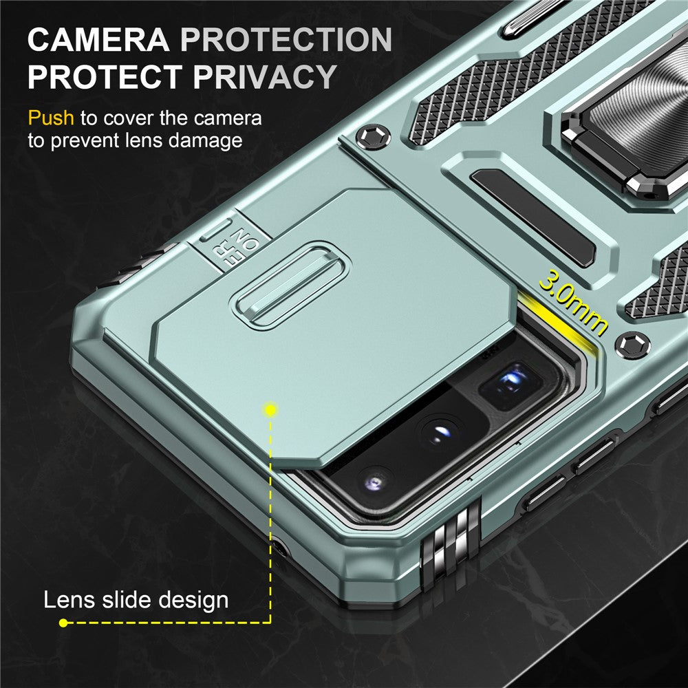 Armor Series for Samsung Galaxy S20 Ultra Kickstand PC + TPU Hybrid Cover Protective Phone Case with Slide Camera Protector