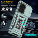 Armor Series for Samsung Galaxy S20 Ultra Kickstand PC + TPU Hybrid Cover Protective Phone Case with Slide Camera Protector