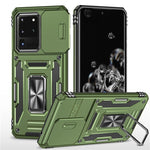 Armor Series för Samsung Galaxy S20 Ultra Stöd PC + TPU Hybrid Skal Skyddande mobilskal med Slide Kameraskydd