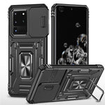 Armor Series för Samsung Galaxy S20 Ultra Stöd PC + TPU Hybrid Skal Skyddande mobilskal med Slide Kameraskydd