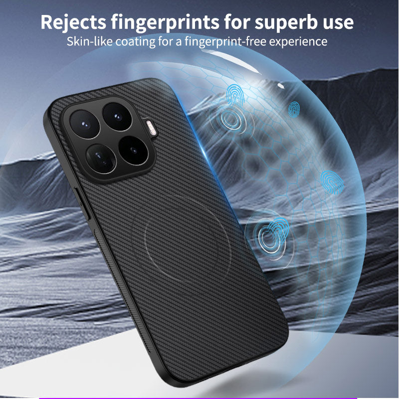 WANLONFENG for Xiaomi 17T Pro TQ Series Magnetic Case Carbon Fiber Texture PC TPU Phone Cover