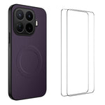 WANLONFENG för Xiaomi 17T Pro TQ1-serien magnetiskt skal kolfiberstruktur PC TPU mobilskydd med 2 st skärmfilmer