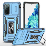 Armor-serien för Samsung Galaxy S20 FE 4G / 5G / S20 FE 2022 / S20 Lite Stativdesign Stötsäkert mobilskal PC + TPU Skyddande bakstycke med glidande kameraskydd