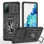 Armor-serien för Samsung Galaxy S20 FE 4G / 5G / S20 FE 2022 / S20 Lite Stativdesign Stötsäkert mobilskal PC + TPU Skyddande bakstycke med glidande kameraskydd