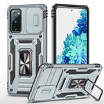 Armor-serien för Samsung Galaxy S20 FE 4G / 5G / S20 FE 2022 / S20 Lite Stativdesign Stötsäkert mobilskal PC + TPU Skyddande bakstycke med glidande kameraskydd