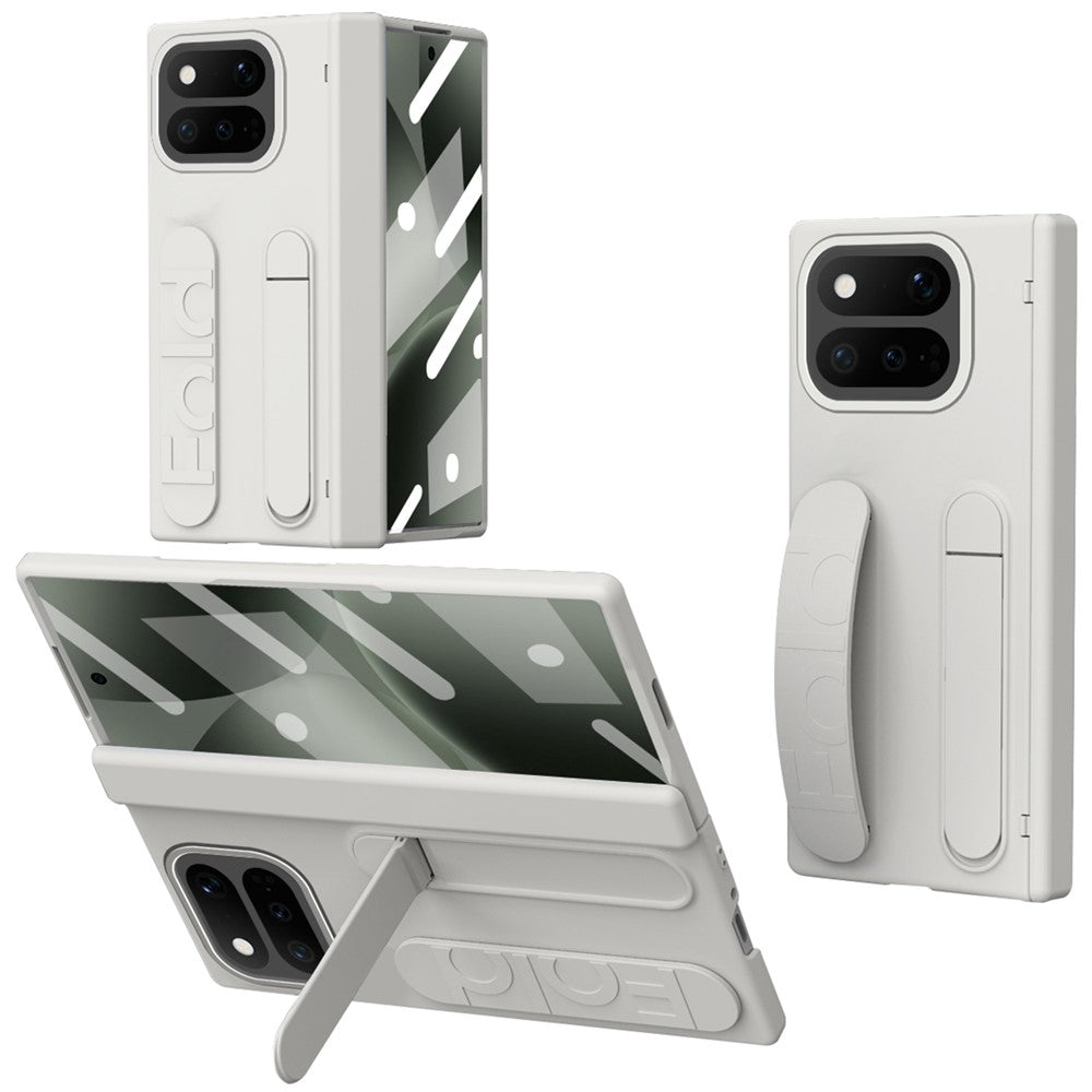 For Google Pixel 11 Pro Fold Case Kickstand Wristband PC Phone Cover with Tempered Glass Film