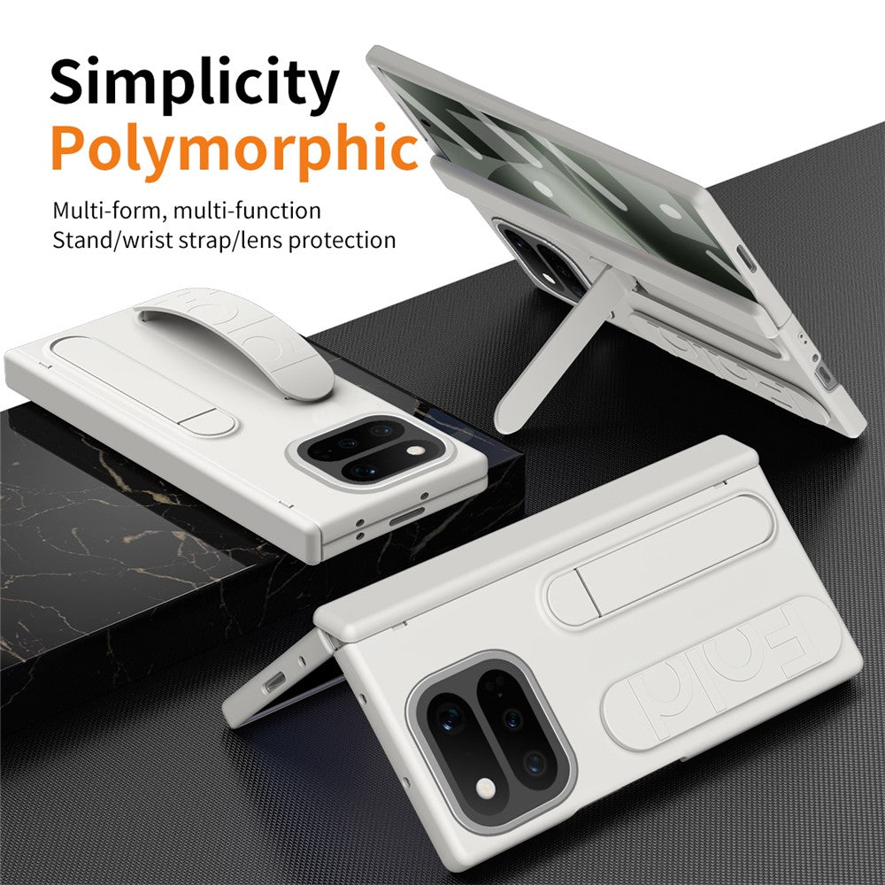 For Google Pixel 11 Pro Fold Case Kickstand Wristband PC Phone Cover with Tempered Glass Film