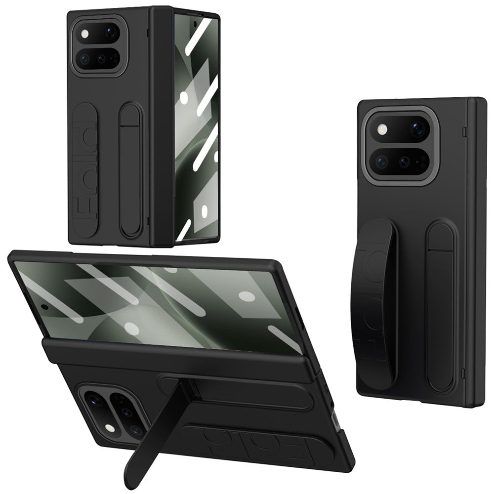 For Google Pixel 11 Pro Fold Case Kickstand Wristband PC Phone Cover with Tempered Glass Film