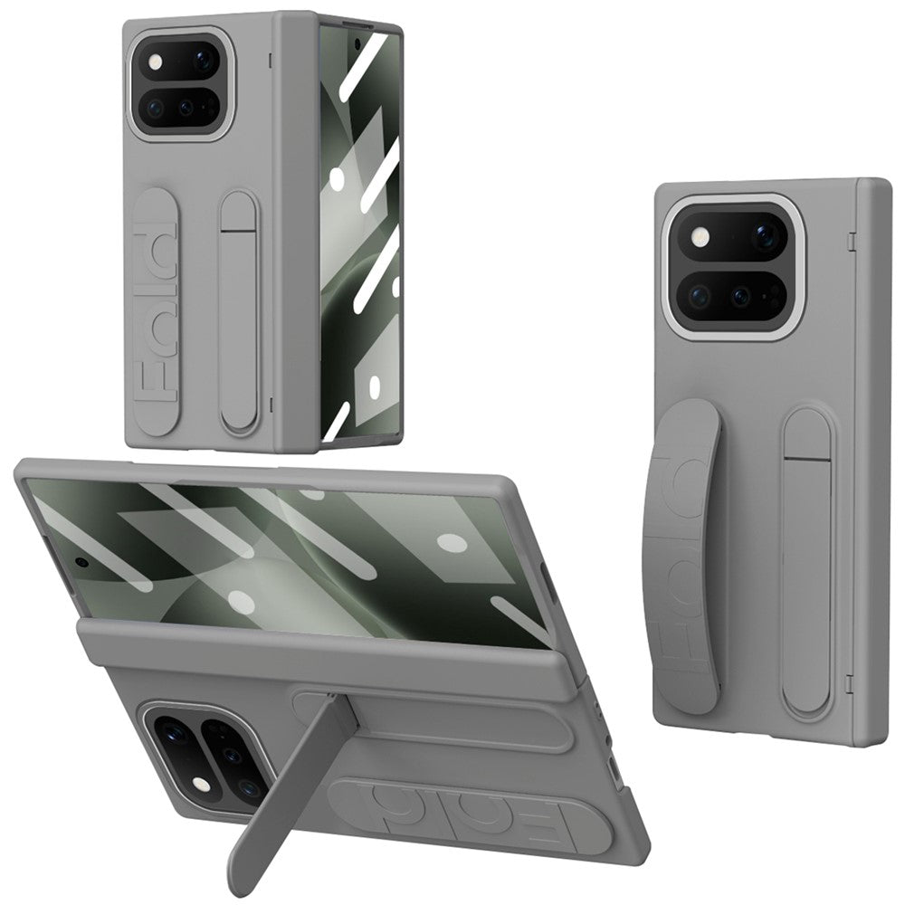 For Google Pixel 11 Pro Fold Case Kickstand Wristband PC Phone Cover with Tempered Glass Film