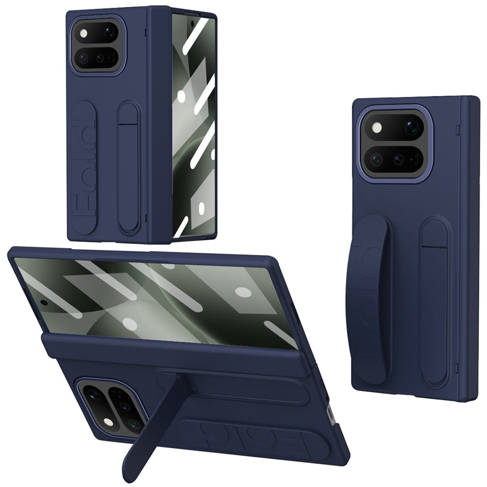 For Google Pixel 11 Pro Fold Case Kickstand Wristband PC Phone Cover with Tempered Glass Film