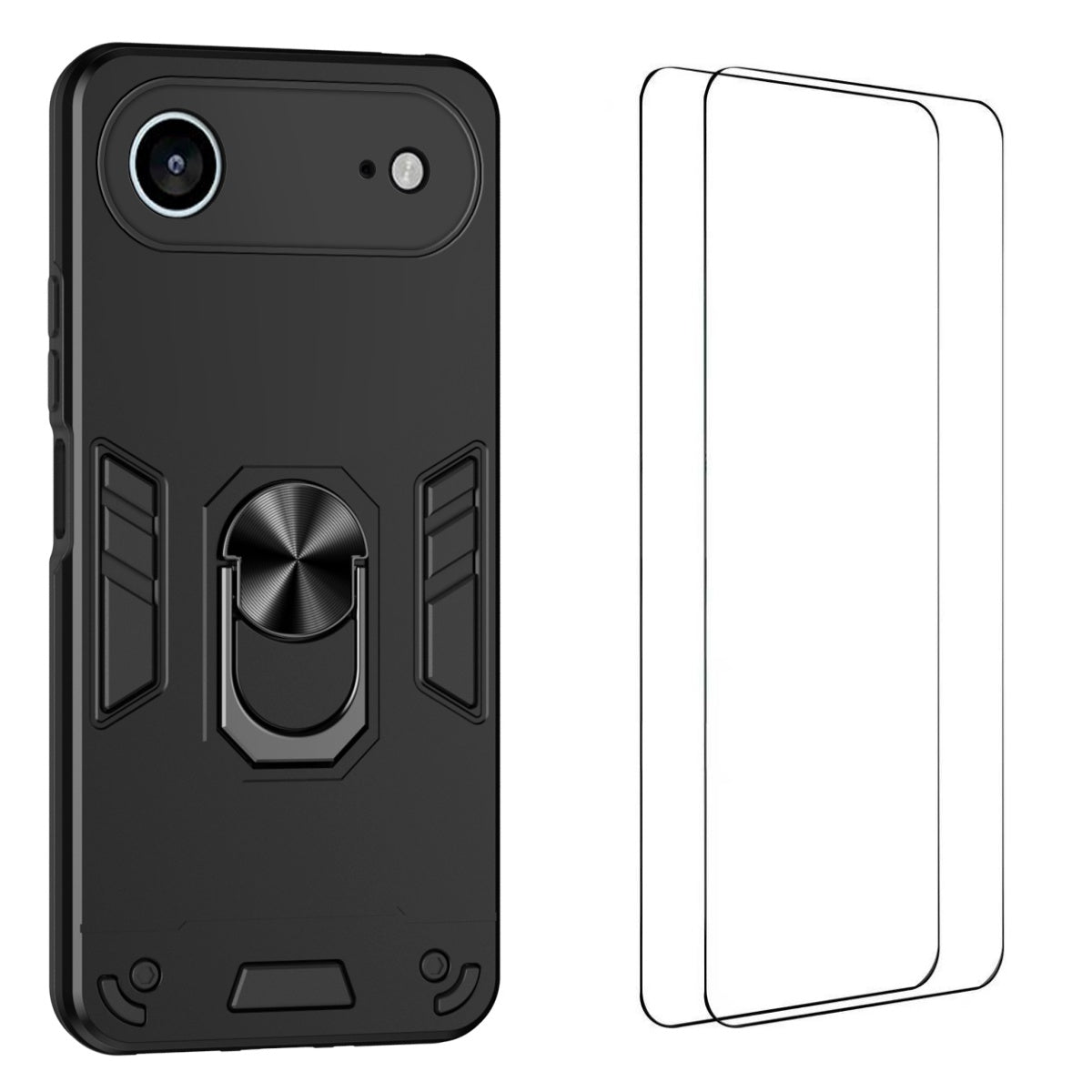 WANLONFENG til iPhone Air YS Series Cover Stødsikkert PC TPU Telefoncover med 2 stk. hærdet glasfilm