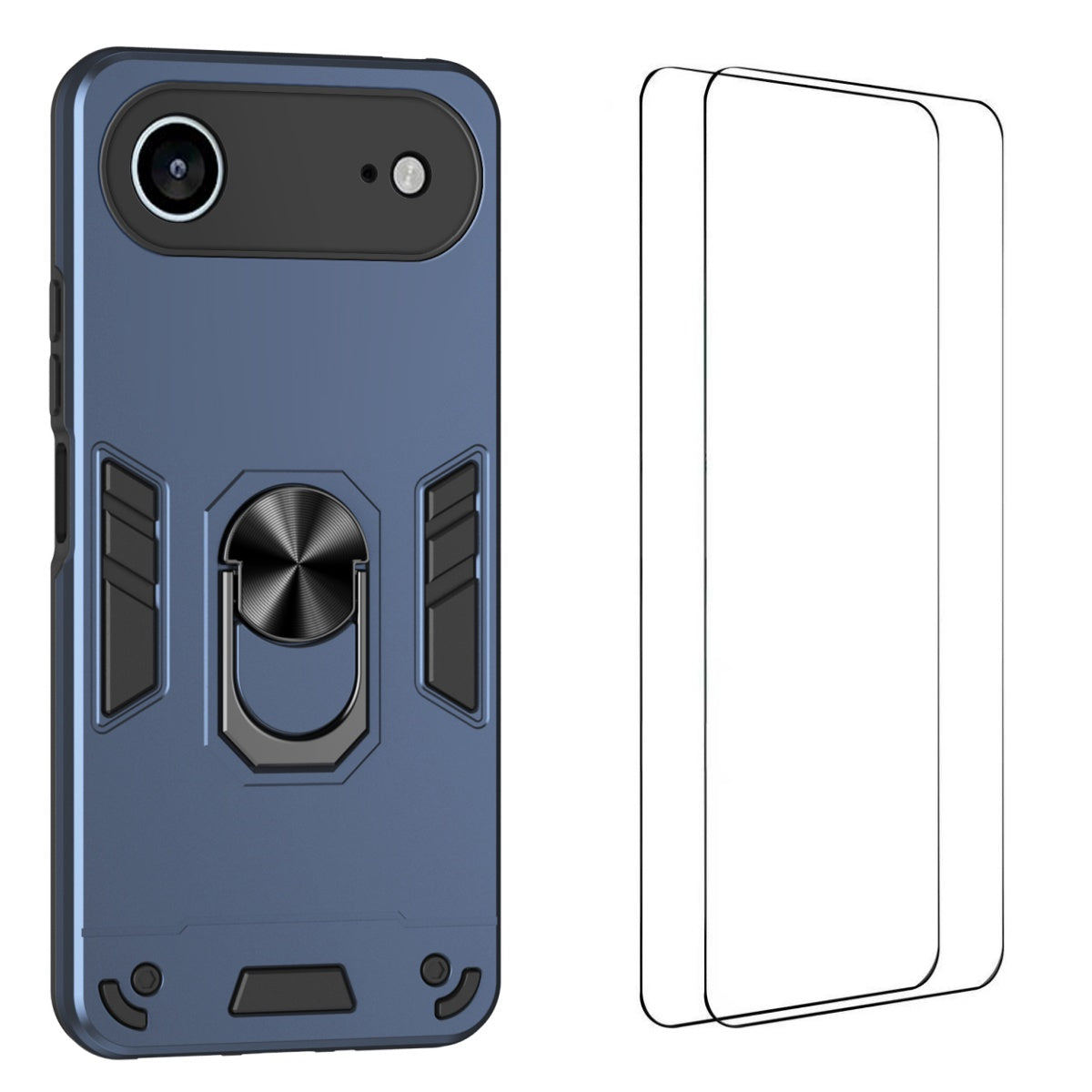 WANLONFENG til iPhone Air YS Series Cover Stødsikkert PC TPU Telefoncover med 2 stk. hærdet glasfilm