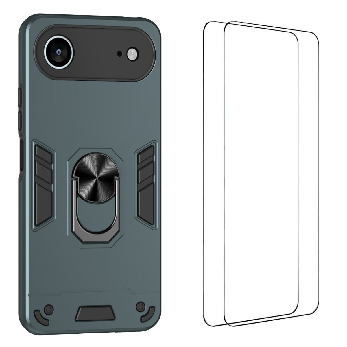 WANLONFENG til iPhone Air YS Series Cover Stødsikkert PC TPU Telefoncover med 2 stk. hærdet glasfilm