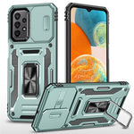 Armor Series til Samsung Galaxy A23 4G / 5G (Global Version) Kickstand Design Telefoncover PC + TPU Beskyttende Bagcover med Skydbart Kameradæksel