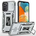 Armor Series til Samsung Galaxy A23 4G / 5G (Global Version) Kickstand Design Telefoncover PC + TPU Beskyttende Bagcover med Skydbart Kameradæksel