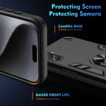 WANLONFENG til Samsung Galaxy A55 5G YS Series Cover Kicktand Stødsikkert PC TPU Telefoncover med 2 stk. Hærdet Glasfilm