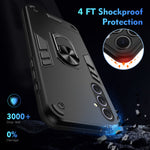 WANLONFENG til Samsung Galaxy A55 5G YS Series Cover Kicktand Stødsikkert PC TPU Telefoncover med 2 stk. Hærdet Glasfilm