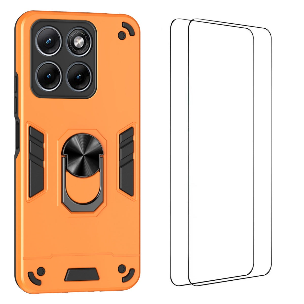 WANLONFENG-etui til Motorola Edge 70 Fusion+ 5G / Motorola Edge 70 Fusion 5G, YS-serien, stødsikkert PC- og TPU-mobilcover med 2 hærdede glasfilm