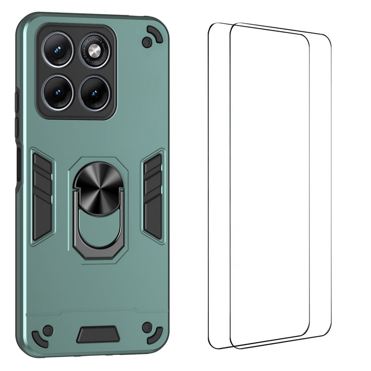 WANLONFENG-etui til Motorola Edge 70 Fusion+ 5G / Motorola Edge 70 Fusion 5G, YS-serien, stødsikkert PC- og TPU-mobilcover med 2 hærdede glasfilm