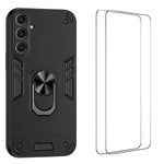 WANLONFENG til Samsung Galaxy S25+ YS Series Cover Kickstand Stødsikkert PC TPU Telefoncover med 2 stk. Hærdet Glasfilm