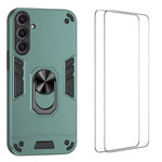 WANLONFENG til Samsung Galaxy S25+ YS Series Cover Kickstand Stødsikkert PC TPU Telefoncover med 2 stk. Hærdet Glasfilm