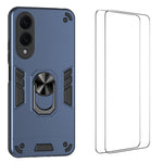 WANLONFENG för Samsung Galaxy S25 Edge YS-seriens skal, stötsäkert PC TPU-mobilskal med 2 st. härdat glasfilm