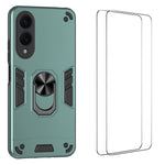 WANLONFENG för Samsung Galaxy S25 Edge YS-seriens skal, stötsäkert PC TPU-mobilskal med 2 st. härdat glasfilm