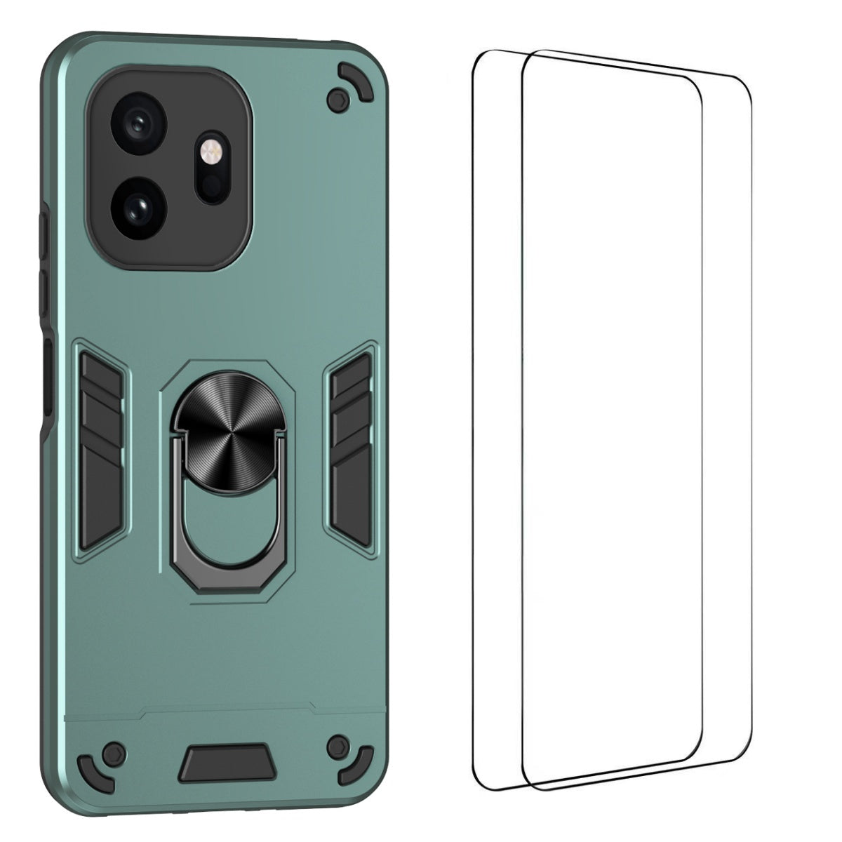 WANLONFENG för OnePlus 15T 5G YS-seriens skal, stötsäkert PC TPU-mobilskal med 2 st. härdat glasfilm