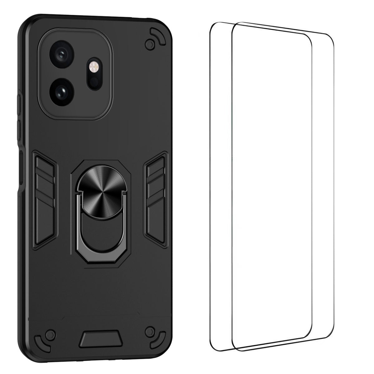 WANLONFENG för OnePlus 15T 5G YS-seriens skal, stötsäkert PC TPU-mobilskal med 2 st. härdat glasfilm