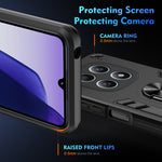 WANLONFENG for Xiaomi Poco M8 5G / Xiaomi Redmi Note 15 5G (Global) YS Series Case Kicktand Shockproof PC TPU Phone Cover with 2Pcs Tempered Glass Film