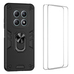 WANLONFENG for Xiaomi Redmi Note 15 Pro 5G (Global) YS Series Case Kicktand Shockproof PC TPU Phone Cover with 2Pcs Tempered Glass Film