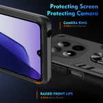 WANLONFENG for Xiaomi Redmi Note 15 Pro 5G (Global) YS Series Case Kicktand Shockproof PC TPU Phone Cover with 2Pcs Tempered Glass Film