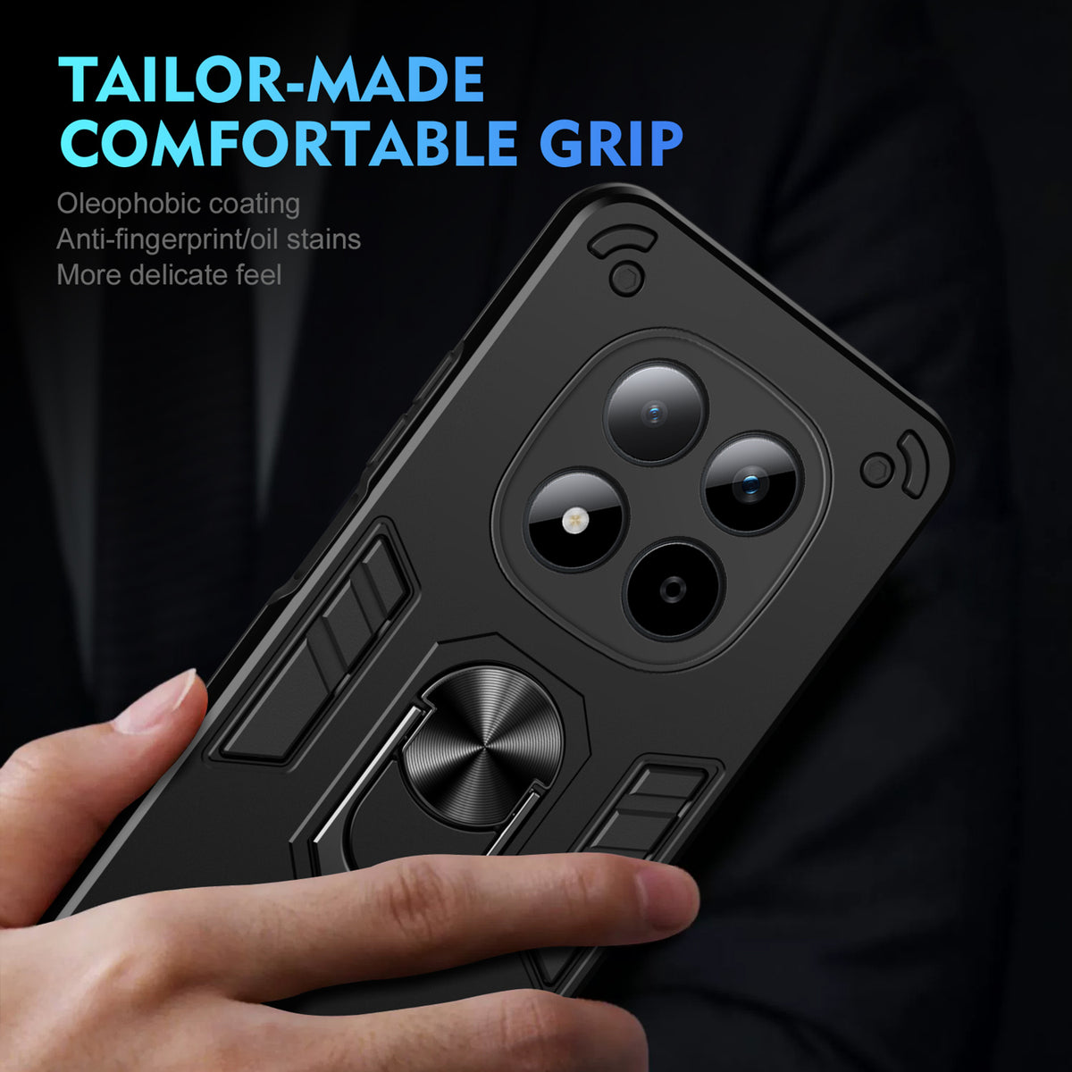 WANLONFENG för Xiaomi Redmi Note 15 Pro 5G (Global) YS-seriens skal, stötsäkert PC TPU-mobilskydd med 2 st. härdat glasfilm