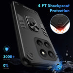 WANLONFENG for Honor 400 Smart 4G / Honor X7d 4G / Honor 400 Smart 5G YS Series Case Kickstand Shockproof PC TPU Phone Cover with 2Pcs Tempered Glass Film