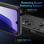 WANLONFENG for Honor 400 Pro 5G (Global) YS Series Case Kicktand Shockproof PC TPU Phone Cover with 2Pcs Tempered Glass Film