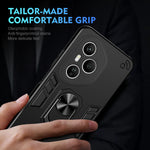 WANLONFENG for Honor 400 Pro 5G (Global) YS Series Case Kicktand Shockproof PC TPU Phone Cover with 2Pcs Tempered Glass Film