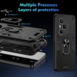 WANLONFENG for Honor 400 Pro 5G (Global) YS Series Case Kicktand Shockproof PC TPU Phone Cover with 2Pcs Tempered Glass Film