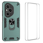 WANLONFENG for Honor 400 Pro 5G (Global) YS Series Case Kicktand Shockproof PC TPU Phone Cover with 2Pcs Tempered Glass Film