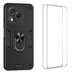 WANLONFENG til Honor 400 Lite 5G YS Series Cover Kickstand Stødsikker PC TPU Telefoncover med 2 stk. Hærdet Glasfilm