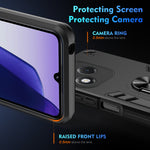 WANLONFENG til Honor 400 Lite 5G YS Series Cover Kickstand Stødsikker PC TPU Telefoncover med 2 stk. Hærdet Glasfilm