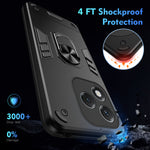 WANLONFENG til Honor 400 Lite 5G YS Series Cover Kickstand Stødsikker PC TPU Telefoncover med 2 stk. Hærdet Glasfilm